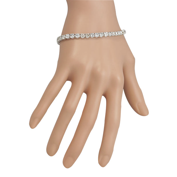 12.00 Carat Natural Diamond 14K White Gold Bracelet - Fashion Strada