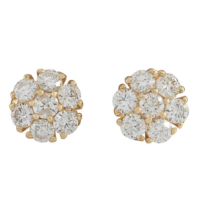 1.00 Carat Natural Diamond 14K Yellow Gold Earrings - Fashion Strada