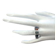 7.24 Carat Natural Sapphire 14K White Gold Diamond Ring - Fashion Strada