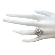 6.82 Carat Natural Morganite 14K White Gold Diamond Ring - Fashion Strada