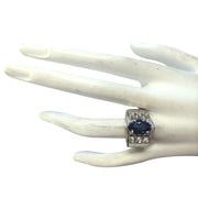 4.62 Carat Natural Tanzanite 14K White Gold Diamond Ring - Fashion Strada