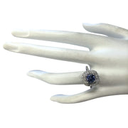 2.37 Carat Natural Tanzanite 14K White Gold Diamond Ring - Fashion Strada
