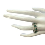 5.71 Carat Natural Emerald 14K Yellow Gold Diamond Ring - Fashion Strada