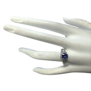 1.05 Carat Natural Tanzanite 14K White Gold Diamond Ring - Fashion Strada