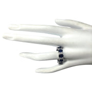 6.95 Carat Natural Sapphire 14K White Gold Diamond Ring - Fashion Strada