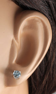 1.18 Carat Natural Aquamarine 14K White Gold Earrings - Fashion Strada