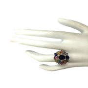 7.68 Carat Natural Ceylon Sapphire 14K White Gold Diamond Ring - Fashion Strada