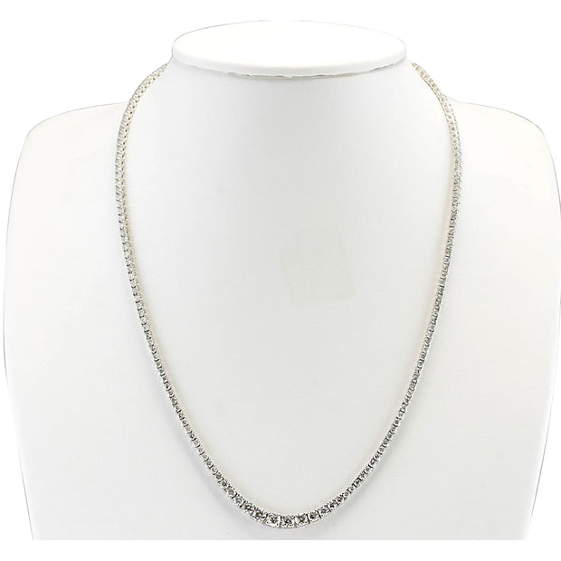 7.55 Carat Natural Diamond 14K White Gold Necklace - Fashion Strada