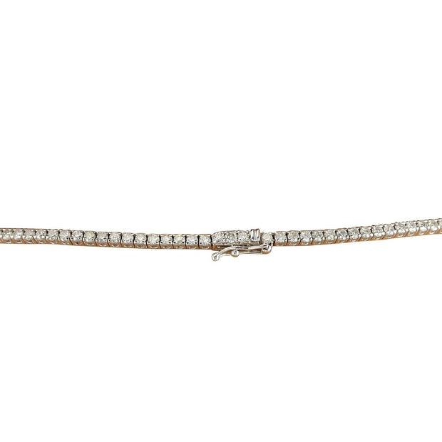 7.55 Carat Natural E-F VVS Diamond Necklace In 14K White Gold - Fashion Strada