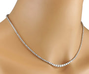 7.55 Carat Natural Diamond 14K White Gold Necklace - Fashion Strada