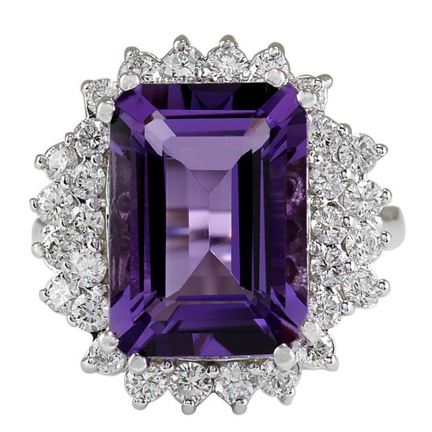 Dark Purple Ring - Natural Amethyst Ring - Purple Solitaire Band – Adina  Stone Jewelry