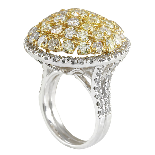7.12 Carat Natural Diamond 14K White Gold Ring - Fashion Strada
