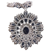 61.35 Carat Natural Sapphire 14K White Gold Diamond Necklace - Fashion Strada