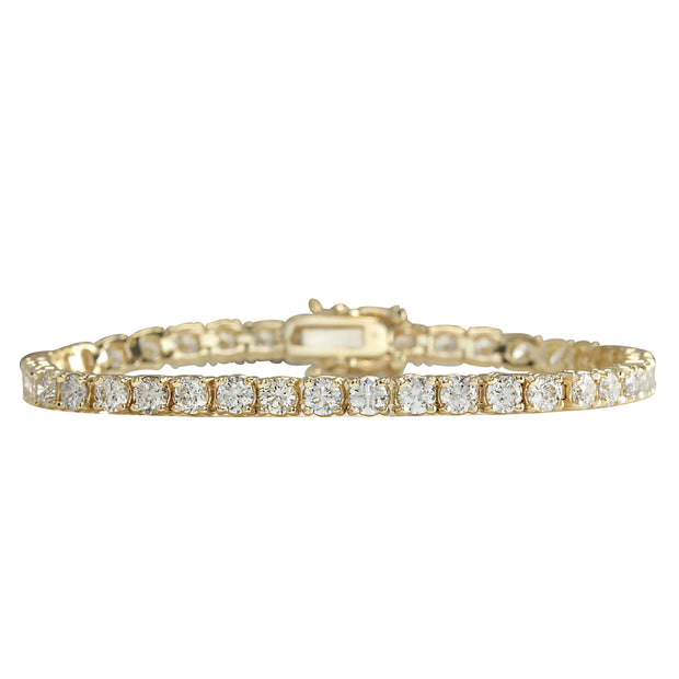 6.60 Carat Natural Diamond 14K Yellow Gold Bracelet - Fashion Strada