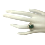6.29 Carat Natural Emerald 14K Yellow Gold Diamond Ring - Fashion Strada