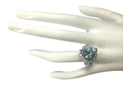 6.09 Carat Natural Aquamarine 14K White Gold Diamond Ring - Fashion Strada
