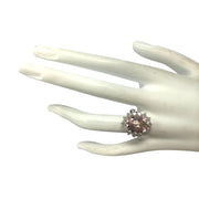 5.82 Carat Natural Morganite 14K White Gold Diamond Ring - Fashion Strada
