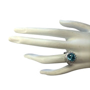 5.72 Carat Natural Zircon 14K White Gold Diamond Ring - Fashion Strada