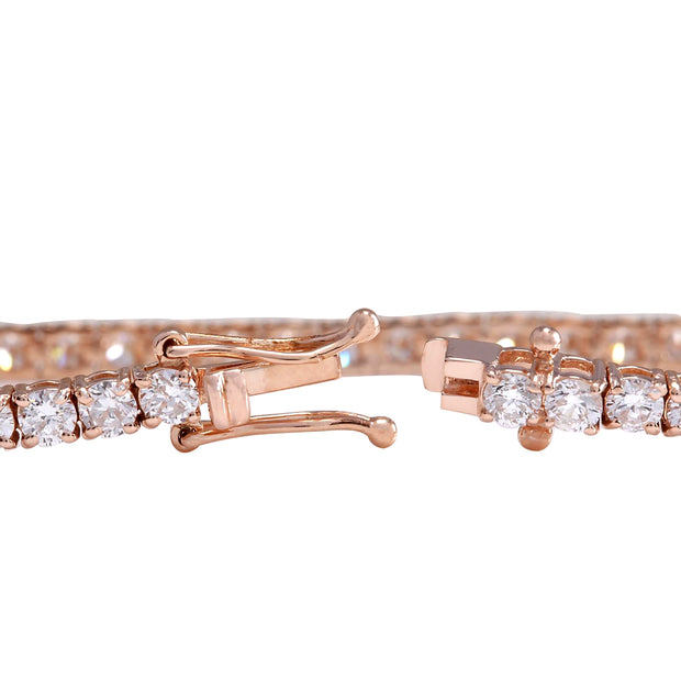 5.55 Carat Natural Diamond 14K Rose Gold Bracelet - Fashion Strada