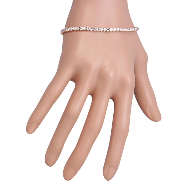 5.55 Carat Natural Diamond 14K Rose Gold Bracelet - Fashion Strada