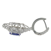 5.48 Carat Natural Tanzanite 14K White Gold Diamond Earrings - Fashion Strada