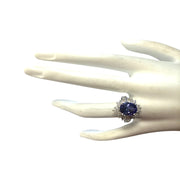 5.31 Carat Natural Tanzanite 14K White Gold Diamond Ring - Fashion Strada