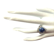 5.10 Carat Natural Tanzanite 14K White Gold Diamond Ring - Fashion Strada