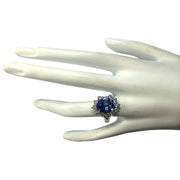 5.03 Carat Natural Tanzanite 14K White Gold Diamond Ring - Fashion Strada