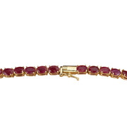 48.75 Carat Natural Ruby 14K Yellow Gold Diamond Necklace - Fashion Strada