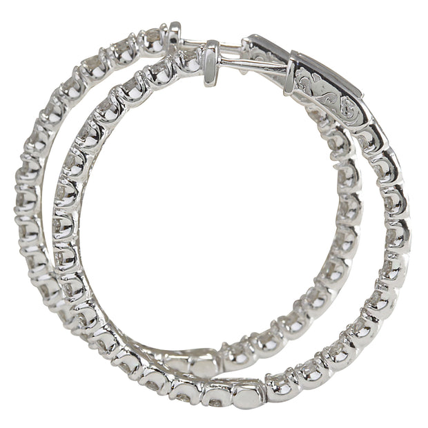 4.86 Carat Natural Diamond 14K White Gold Earrings - Fashion Strada