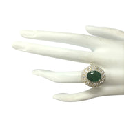4.66 Carat Natural Emerald 14K Yellow Gold Diamond Ring - Fashion Strada