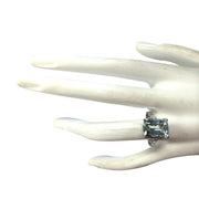 4.60 Carat Natural Aquamarine 14K White Gold Diamond Ring - Fashion Strada