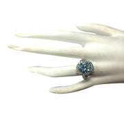 4.44 Carat Natural Aquamarine 14K White Gold Diamond Ring - Fashion Strada