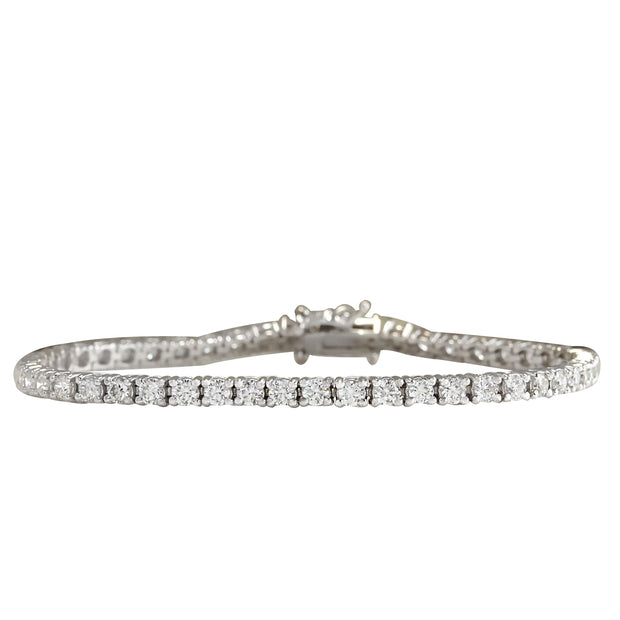 4.06 Carat Natural Diamond 14K White Gold Bracelet - Fashion Strada