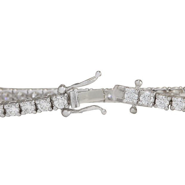 4.06 Carat Natural Diamond 14K White Gold Bracelet - Fashion Strada