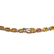 34.11 Carat Natural Ceylon Sapphire 14K White Gold Diamond Necklace - Fashion Strada