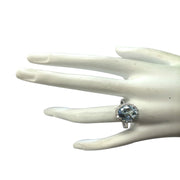 3.79 Carat Natural Aquamarine 14K White Gold Diamond Ring - Fashion Strada