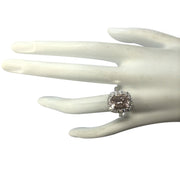3.76 Carat Natural Morganite 14K White Gold Diamond Ring - Fashion Strada
