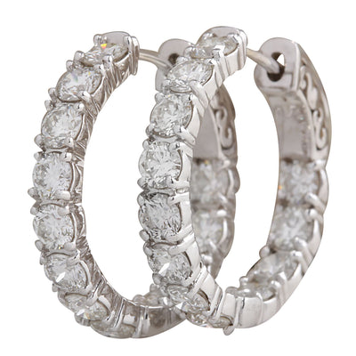 3.60 Carat Natural Diamond 14K White Gold Earrings - Fashion Strada
