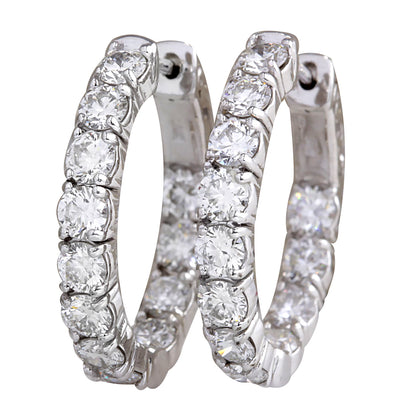 3.48 Carat Natural Diamond 14K White Gold Earrings - Fashion Strada
