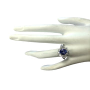 3.16 Carat Natural Tanzanite 14K White Gold Diamond Ring - Fashion Strada