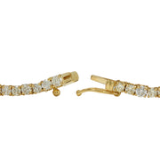 22.92 Carat Natural Tanzanite 14K Yellow Gold Diamond Necklace - Fashion Strada