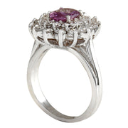 2.72 Carat Natural Sapphire 14K White Gold Diamond Ring - Fashion Strada