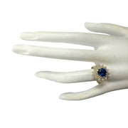 2.71 Carat Natural Sapphire 14K Yellow Gold Diamond Ring - Fashion Strada