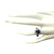 2.50 Carat Natural Tanzanite 14K White Gold Diamond Ring - Fashion Strada