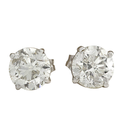2.40 Carat Natural Diamond 14K White Gold Earrings - Fashion Strada