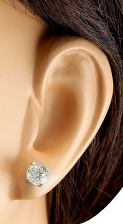 2.40 Carat Natural Diamond 14K White Gold Earrings - Fashion Strada
