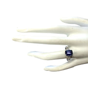 2.40 Carat Natural Tanzanite 14K White Gold Diamond Ring - Fashion Strada