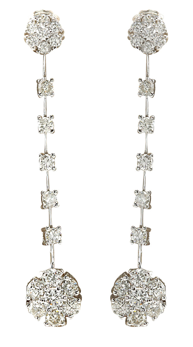 2.10 Carat Natural Diamond 14K White Gold Earrings - Fashion Strada