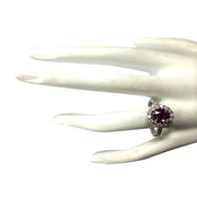 2.02 Carat Natural Ceylon Sapphire 14K White Gold Diamond Ring - Fashion Strada